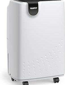 Yaufey 2500 Sq. Ft Home Dehumidifier for Medium to Large Rooms and Basements with Auto or Manual Drainage, 0.48 Gallon Water Tank Capacity - Low Noise and 24 Hr Timer