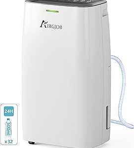 32-Pint Dehumidifier for Basement and Large Room - 2000 Sq. Ft, Quiet Dehumidifier for Large Capacity Room Home Bathroom Basements - Auto Continuous Drain Remove Moisture with Child Lock