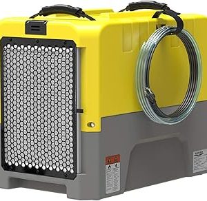 ALORAIR 180 PPD Commercial Dehumidifier with Pump Drain Hose for Basement Warehouse & Job Sites, Large Capacity Crawl Space Dehumidifier for Water Damage Restoration, 5 Years Limited Warranty, Yellow