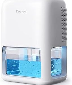 BREEZOME 60 OZ Dehumidifiers for Home, Dual-Semiconductor Quiet Dehumidifier with Timer Sleep Mode Auto-Off 7 Colors Light Portable Small Dehumidifiers for Bathroom, Cloakroom, RV
