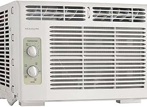 FFRA051WAE Window-Mounted Room Air Conditioner, 5,000 BTU with Temperature Control and Easy-to-Clean Washable Filter, in White