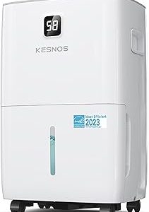 Kesnos 80 Pints Energy Star Dehumidifier with Front LED Display for Space Up to 5,500 Sq. Ft. - Dehumidifiers for Basement with Drain Hose and 1.06 Gal Water Tank Ideal for Home, Bathooms, Bedrooms