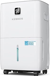 Kesnos 80 Pints Energy Star Dehumidifier with Front LED Display for Space Up to 5,500 Sq. Ft. - Dehumidifiers for Basement with Drain Hose and 1.06 Gal Water Tank Ideal for Home, Bathooms, Bedrooms