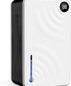 Dehumidifier for Home (980 sq.ft), 118 oz Dehumidifier with Drain Hose, Quiet Portable Dehumidifiers for Bedroom Wtih Sleep Mode, Humidity Display,Auto Shut Off, Whit