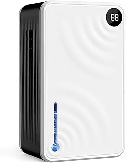 Dehumidifier for Home (980 sq.ft), 118 oz Dehumidifier with Drain Hose, Quiet Portable Dehumidifiers for Bedroom Wtih Sleep Mode, Humidity Display,Auto Shut Off, Whit