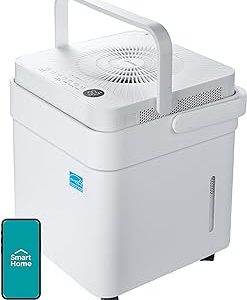Midea Cube 20 Pint Dehumidifier for Basement and Rooms at Home for up to 1,500 Sq. Ft., Smart Control, Works with Alexa (White), Drain Hose Included, ENERGY STAR Most Efficient 2023