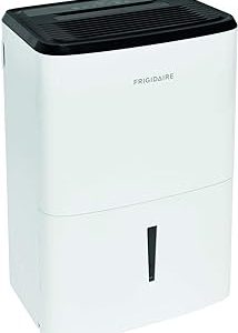 Frigidaire 50-Pint Portable Dehumidifier for Basement, Home, and Attic, 115V, Quiet Moisture Absorber for Humidity Control with Auto Shut-Off and Removable Water Bucket/Continuous Drain Option, White