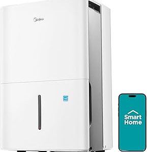 Midea 4,500 Sq. Ft. Energy Star Certified Dehumidifier With Pump Included 50 Pint - Ideal For Basements, Large & Medium Sized Rooms, And Bathrooms (White)